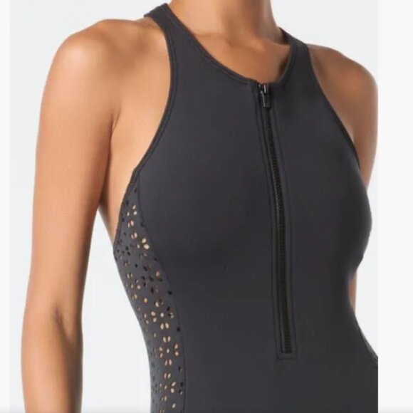 MICHAEL KORS Scuba Zip Swimsuit Womens 6 Black One Piece Bathing Suit NWT - Picture 16 of 16